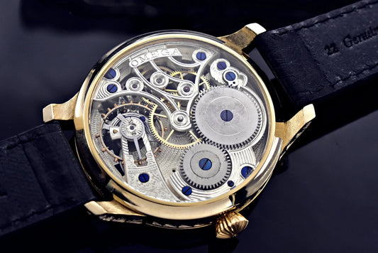 Unikátní skeletové hodinky OMEGA ORLOJ REGULATEUR 1919