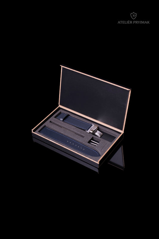 Řemínek na Hodinky Atelier Pryimak z Luxusní Kupónové Kůže – Tmavě Modrý