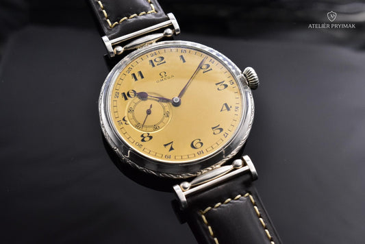 Starožitné švýcarské stříbrné hodinky OMEGA 1922