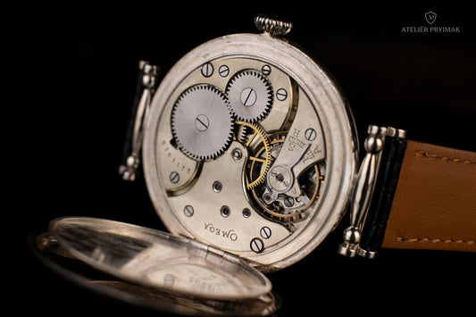 Starožitné švýcarské stříbrné hodinky OMEGA 1924