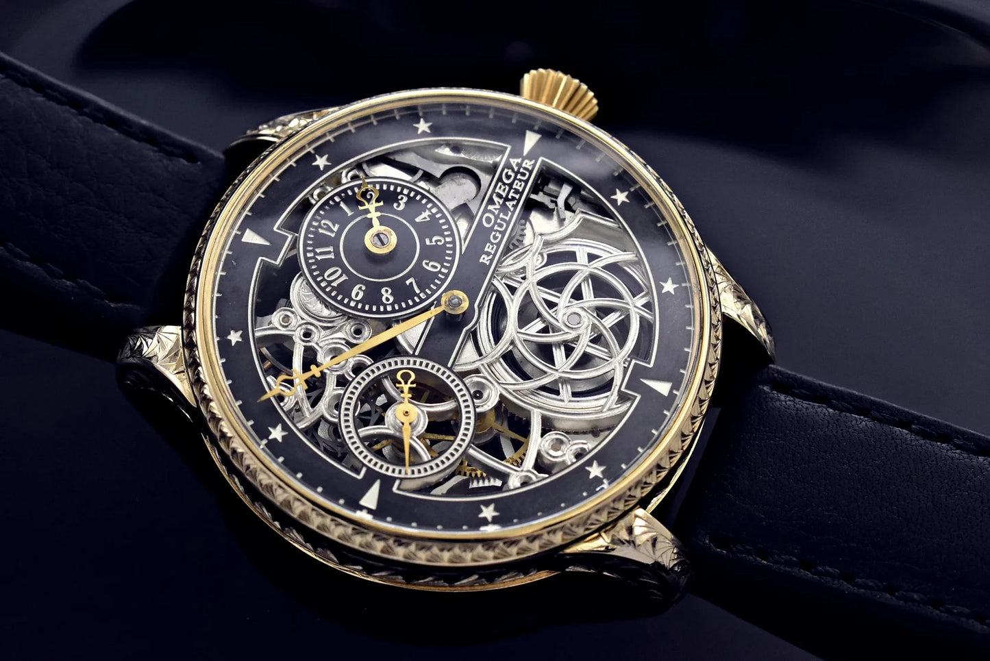 Unikátní skeletové hodinky OMEGA ORLOJ REGULATEUR 1919