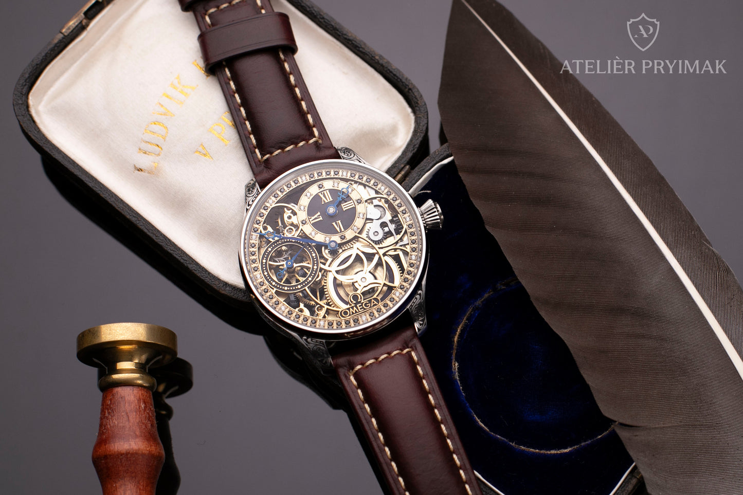 Exkluzivní starožitné skeletové hodinky OMEGA 1913