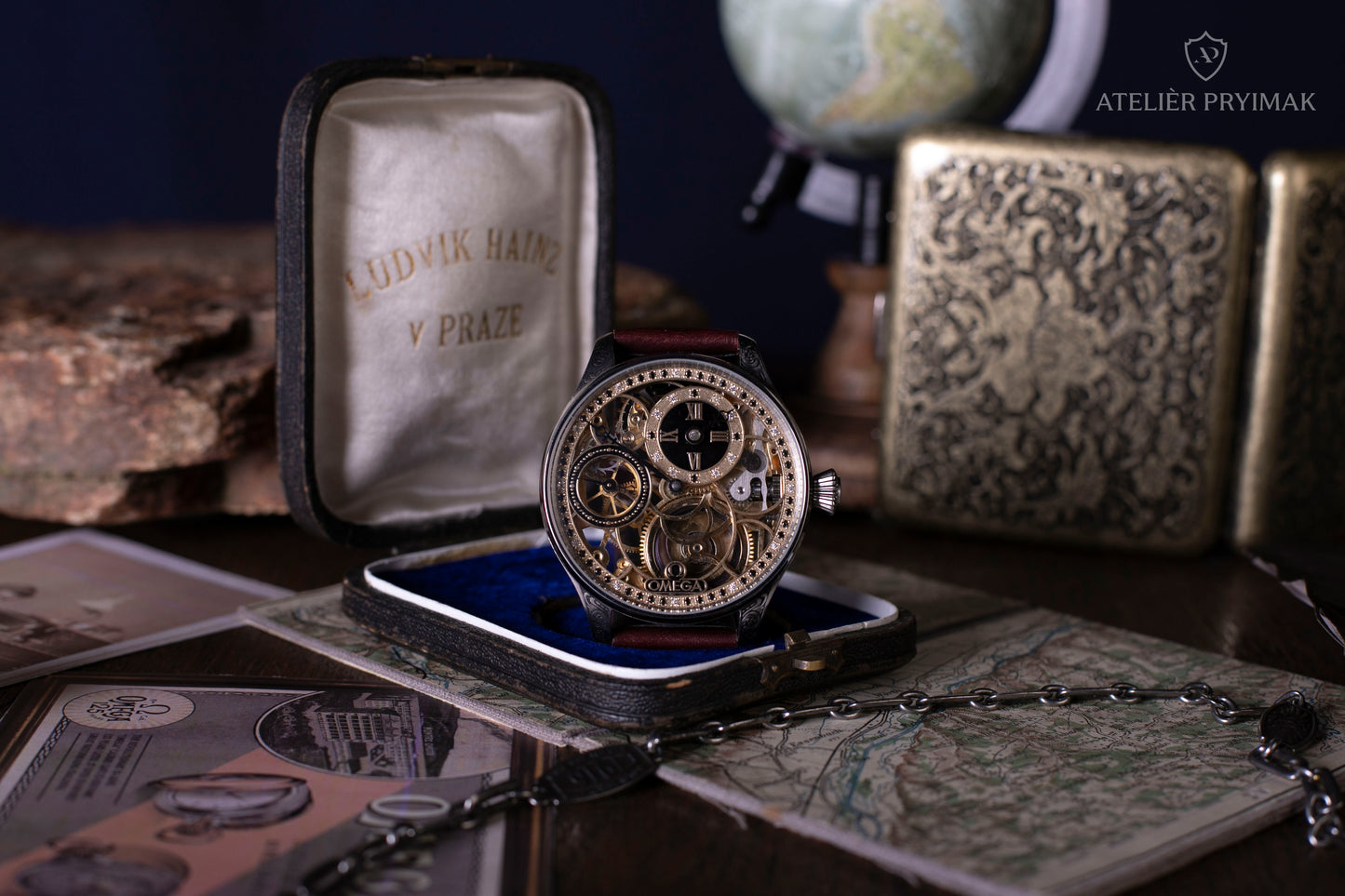 Exkluzivní starožitné skeletové hodinky OMEGA 1913