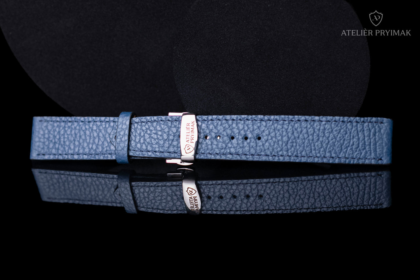 Řemínek z Přírodní Texturované Kůže – Modrá