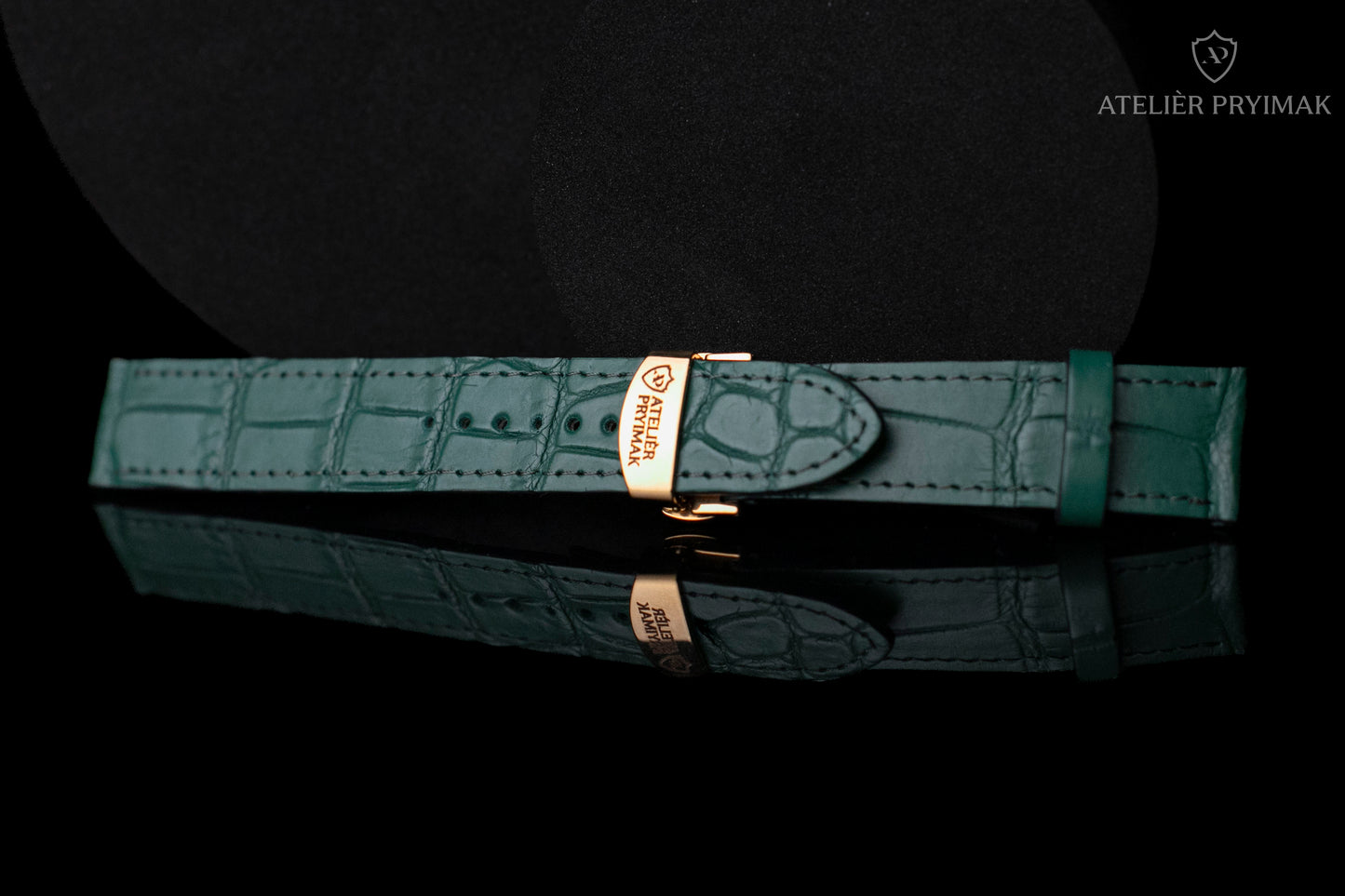 Kožený Řemínek AP Croco Heritage z Krokodýlí Kůže – Zelený, Ručně Šitý