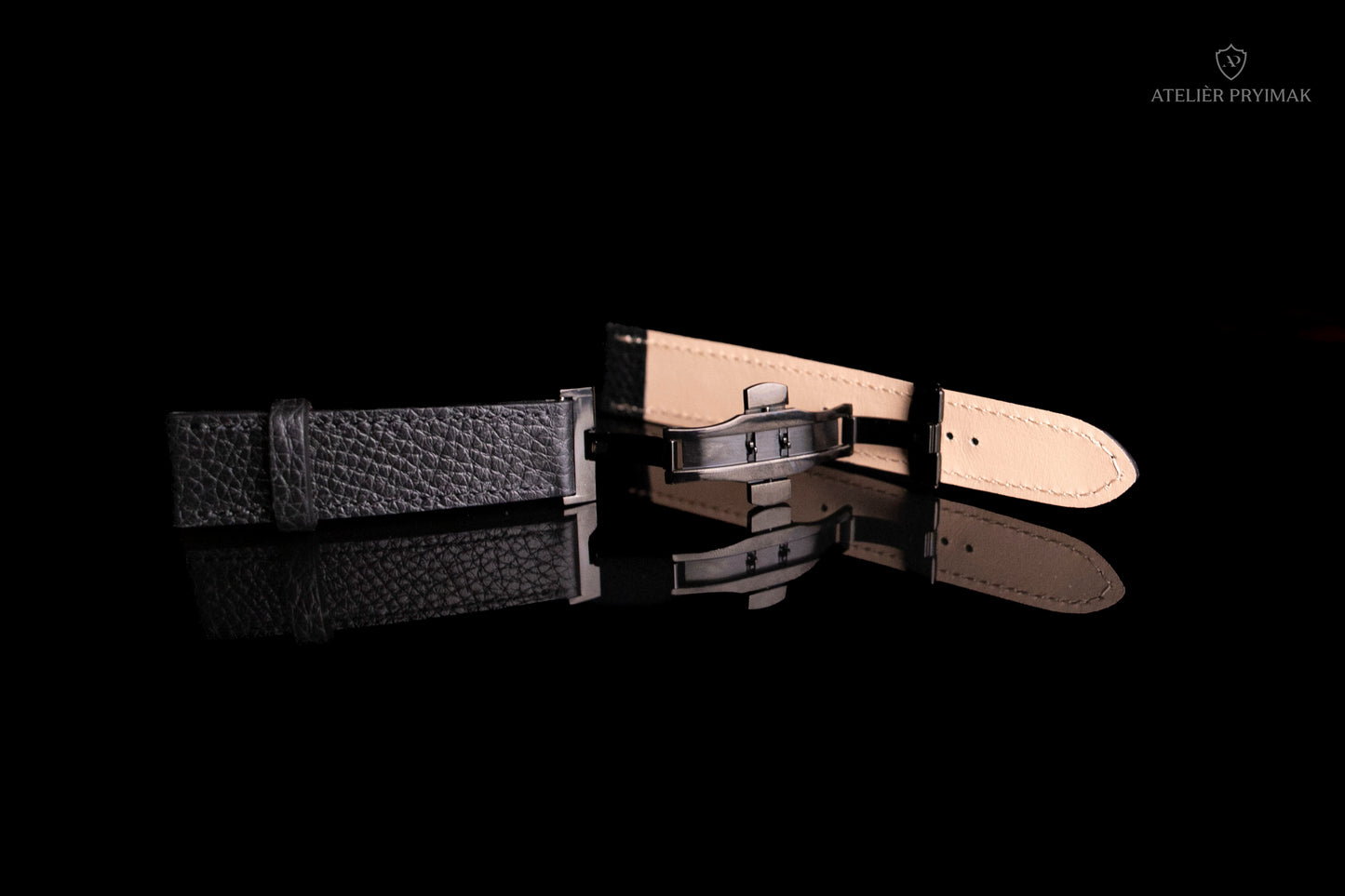 Řemínek z Přírodní Texturované Kůže – Černý