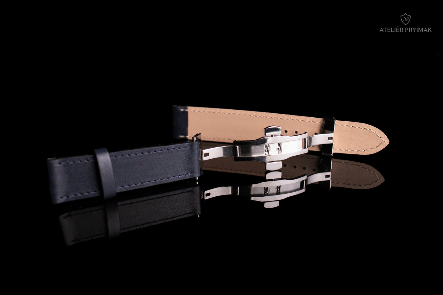 Řemínek na Hodinky Atelier Pryimak z Luxusní Kupónové Kůže – Tmavě Modrý