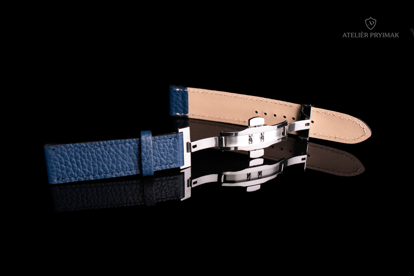 Řemínek z Přírodní Texturované Kůže – Modrá