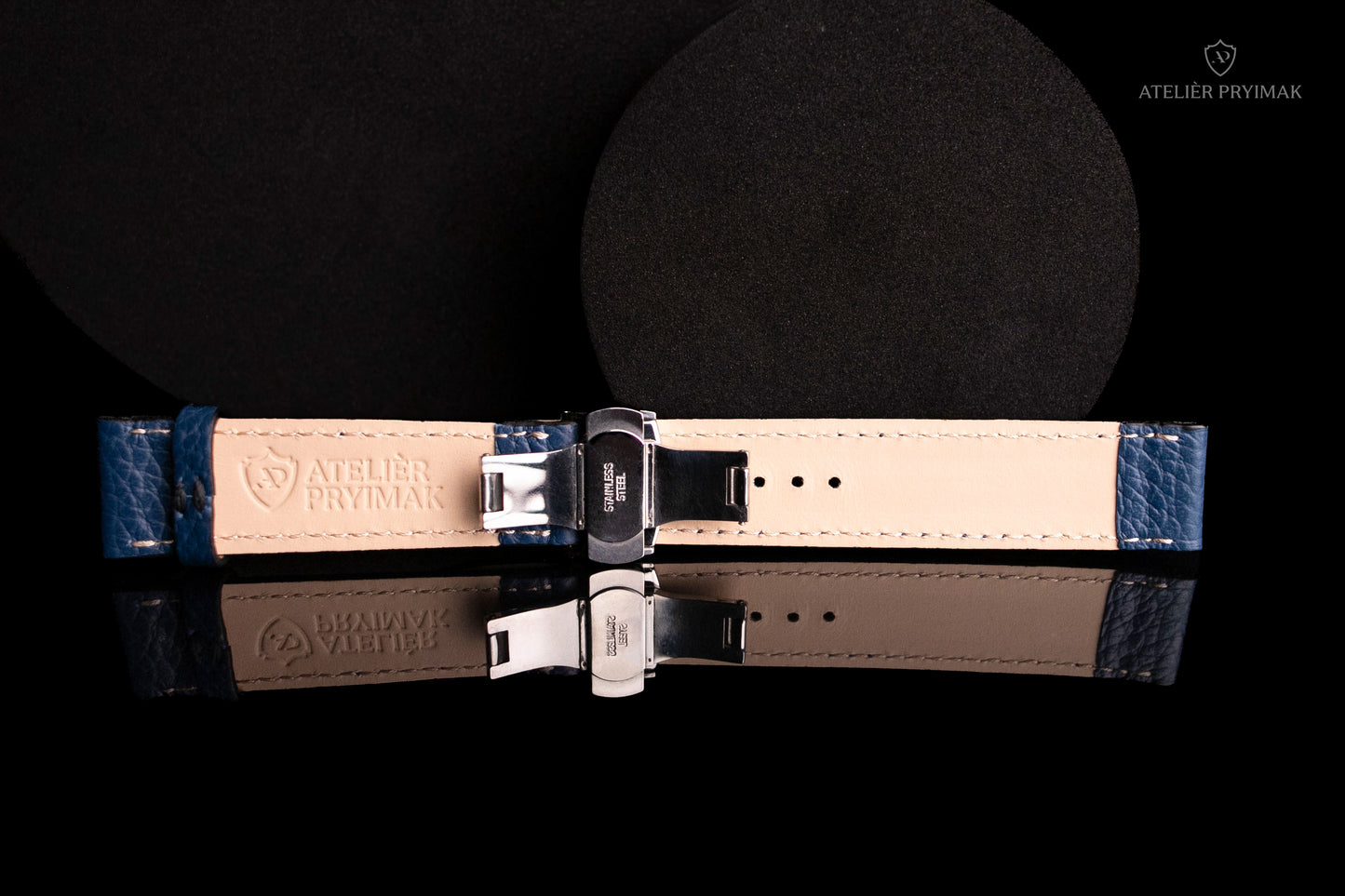 Řemínek z Přírodní Texturované Kůže – Modrá