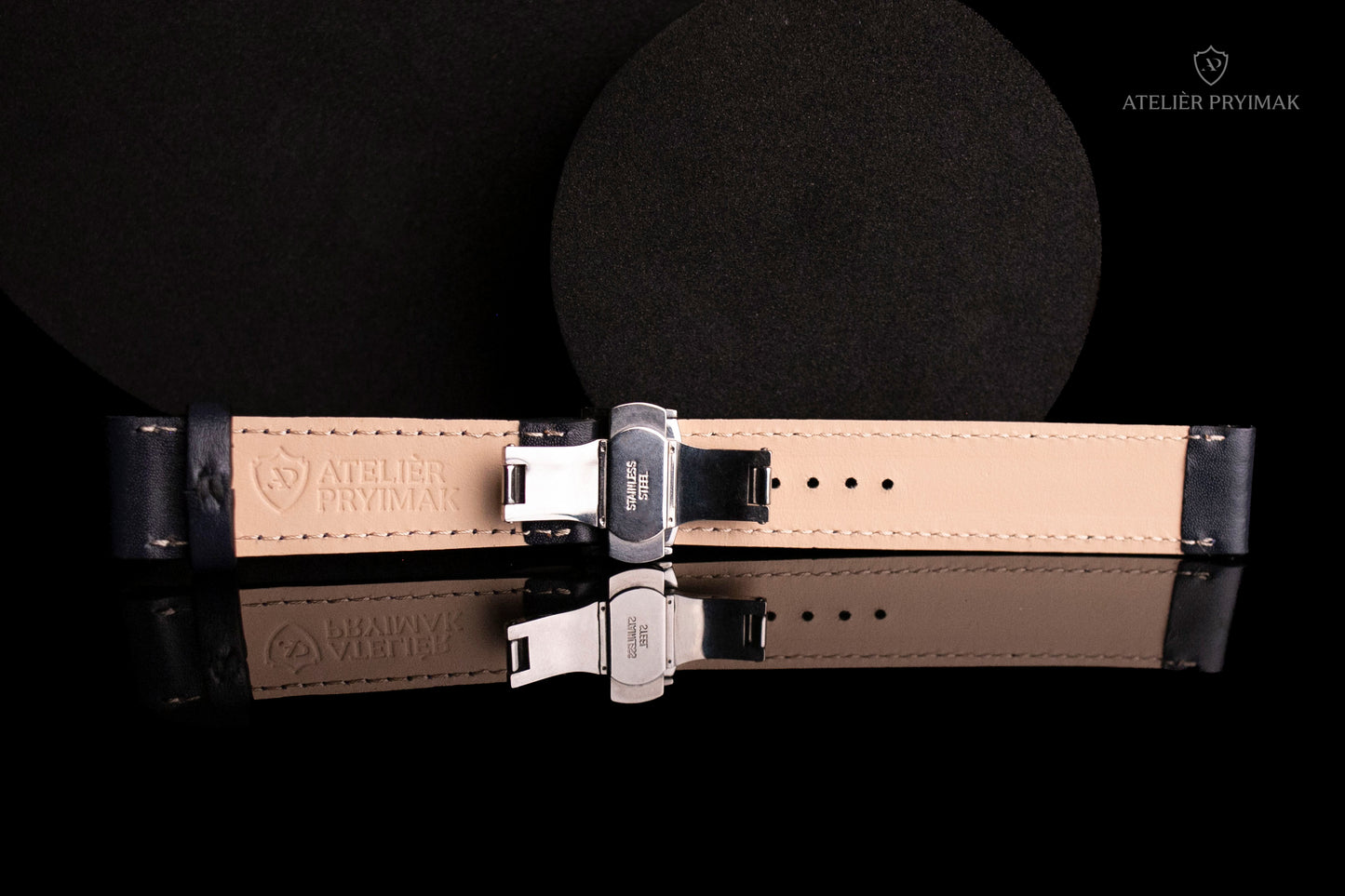 Řemínek na Hodinky Atelier Pryimak z Luxusní Kupónové Kůže – Tmavě Modrý