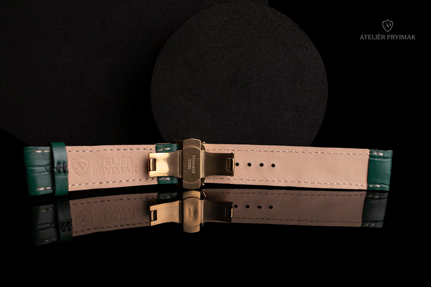 Kožený Řemínek AP Croco Heritage z Krokodýlí Kůže – Zelený, Ručně Šitý