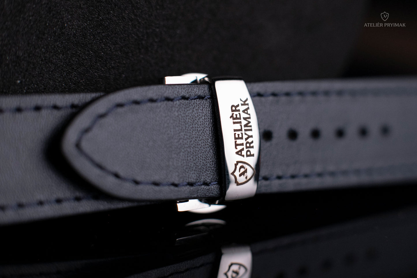 Řemínek na Hodinky Atelier Pryimak z Luxusní Kupónové Kůže – Tmavě Modrý