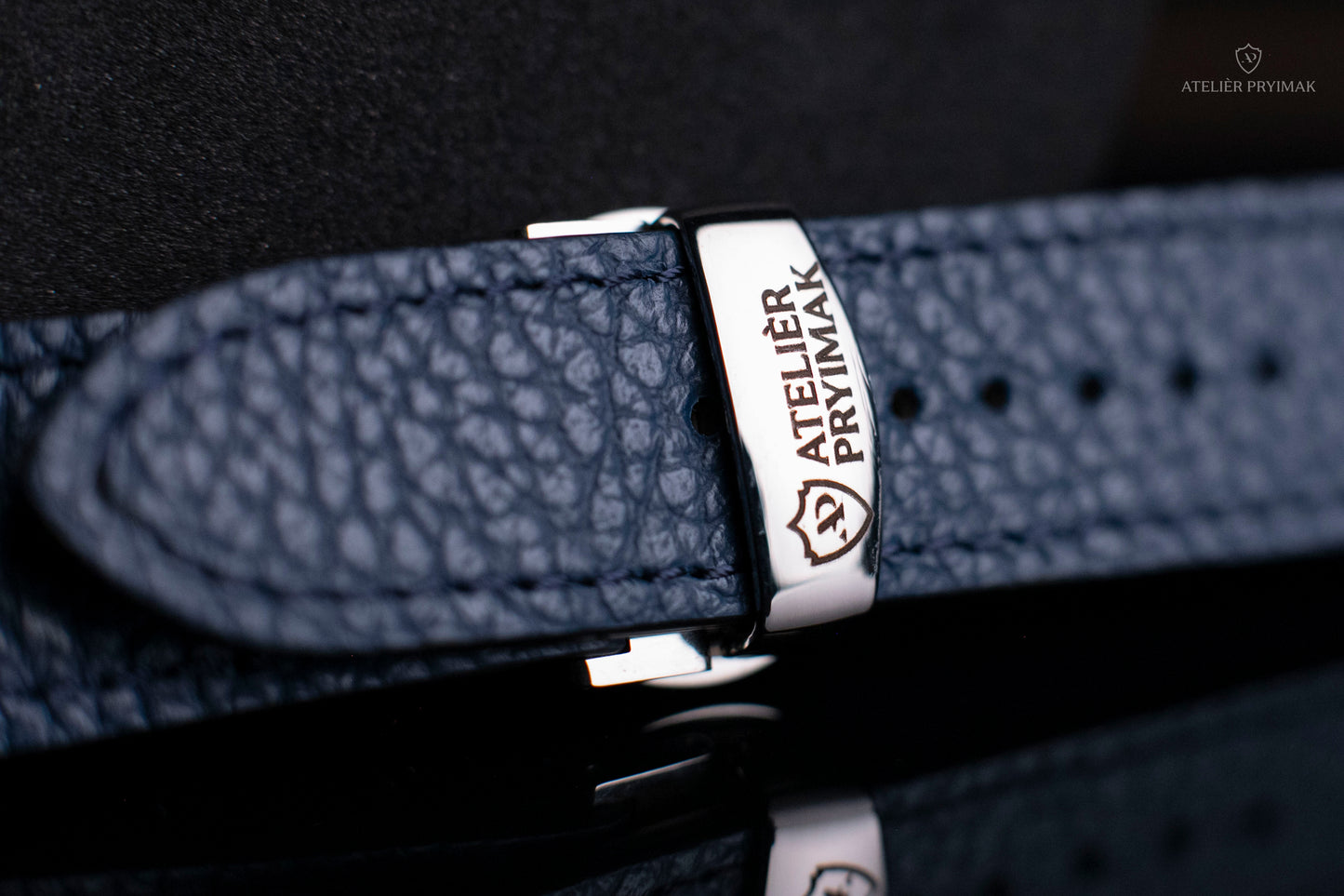 Řemínek z Přírodní Texturované Kůže – Modrá