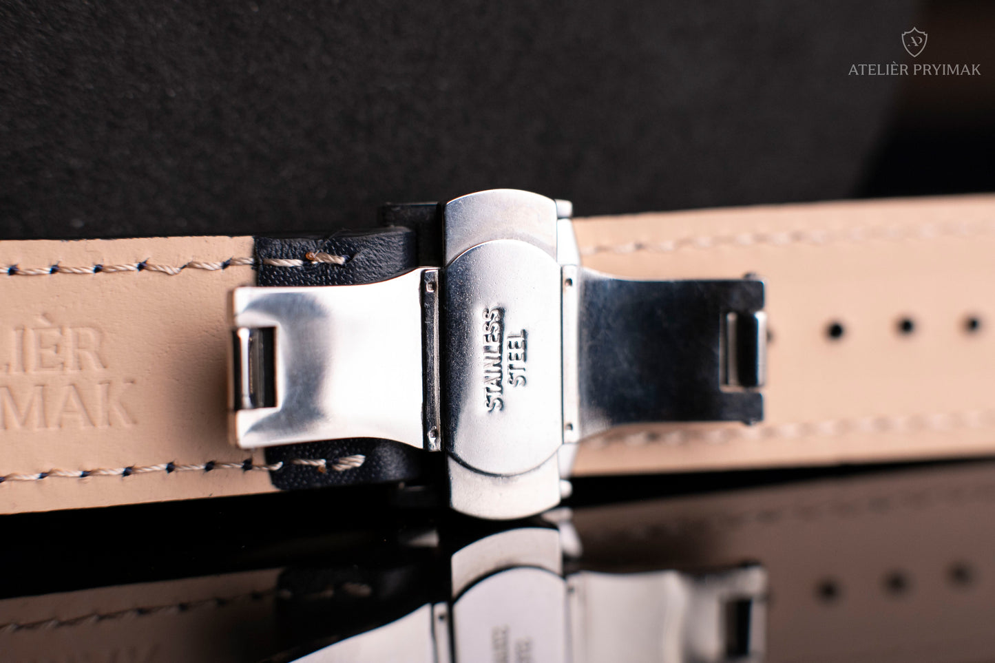 Řemínek na Hodinky Atelier Pryimak z Luxusní Kupónové Kůže – Tmavě Modrý