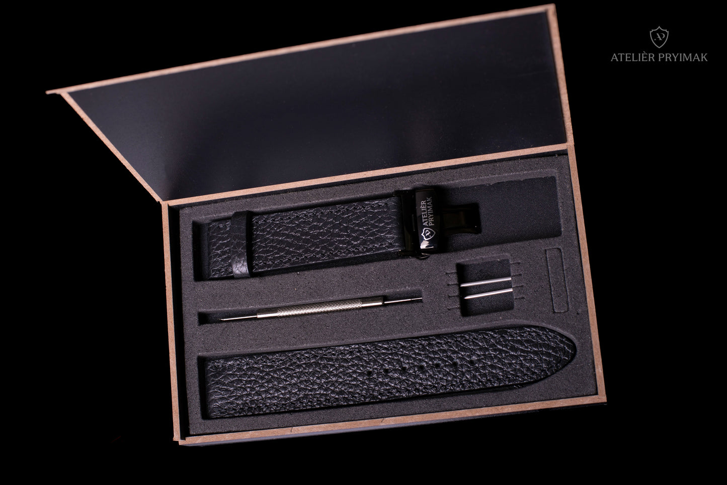 Řemínek z Přírodní Texturované Kůže – Černý