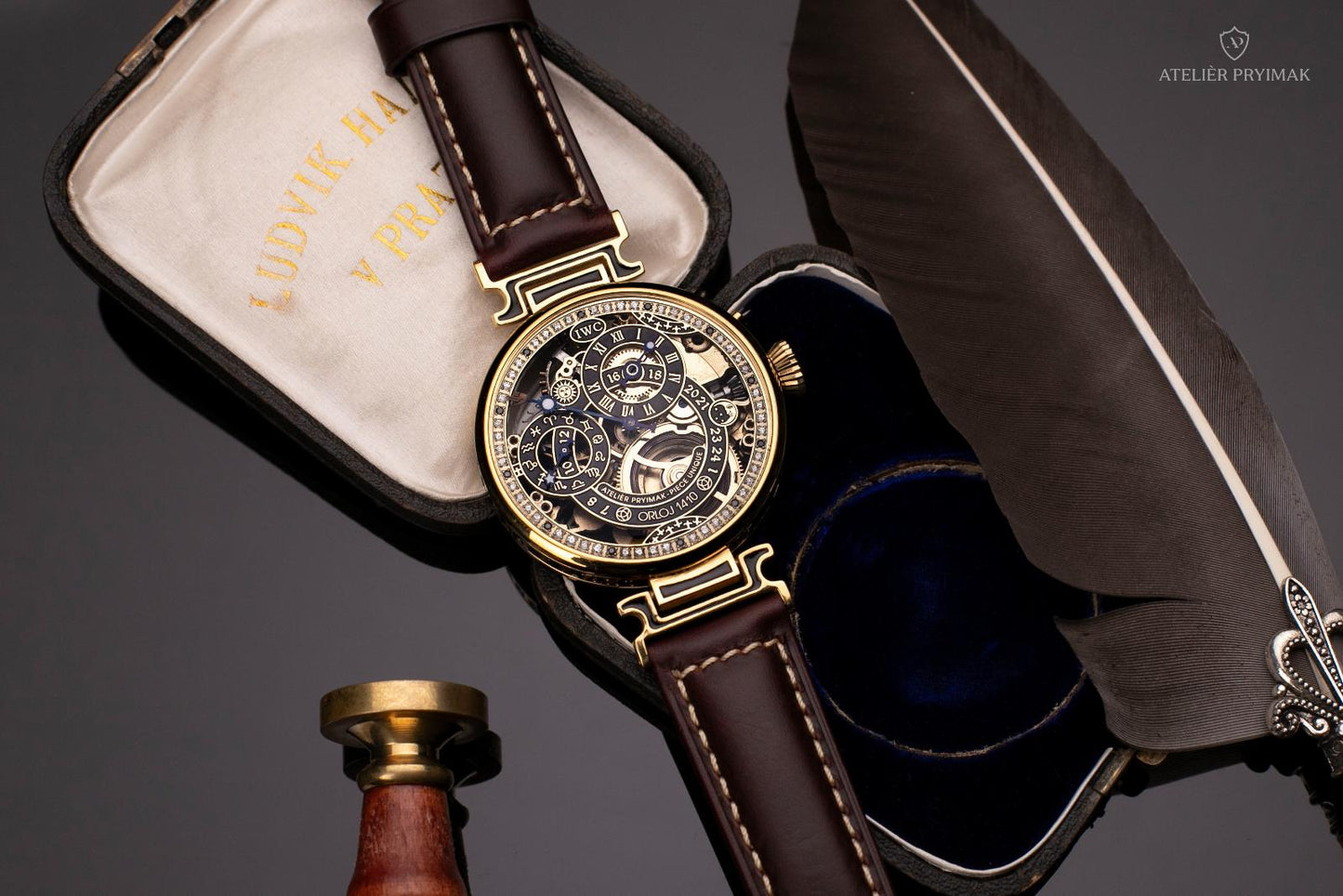 Exclusive skeleton watch IWC SCHAFFHAUSEN Old Town Astronomical Clock 1410 