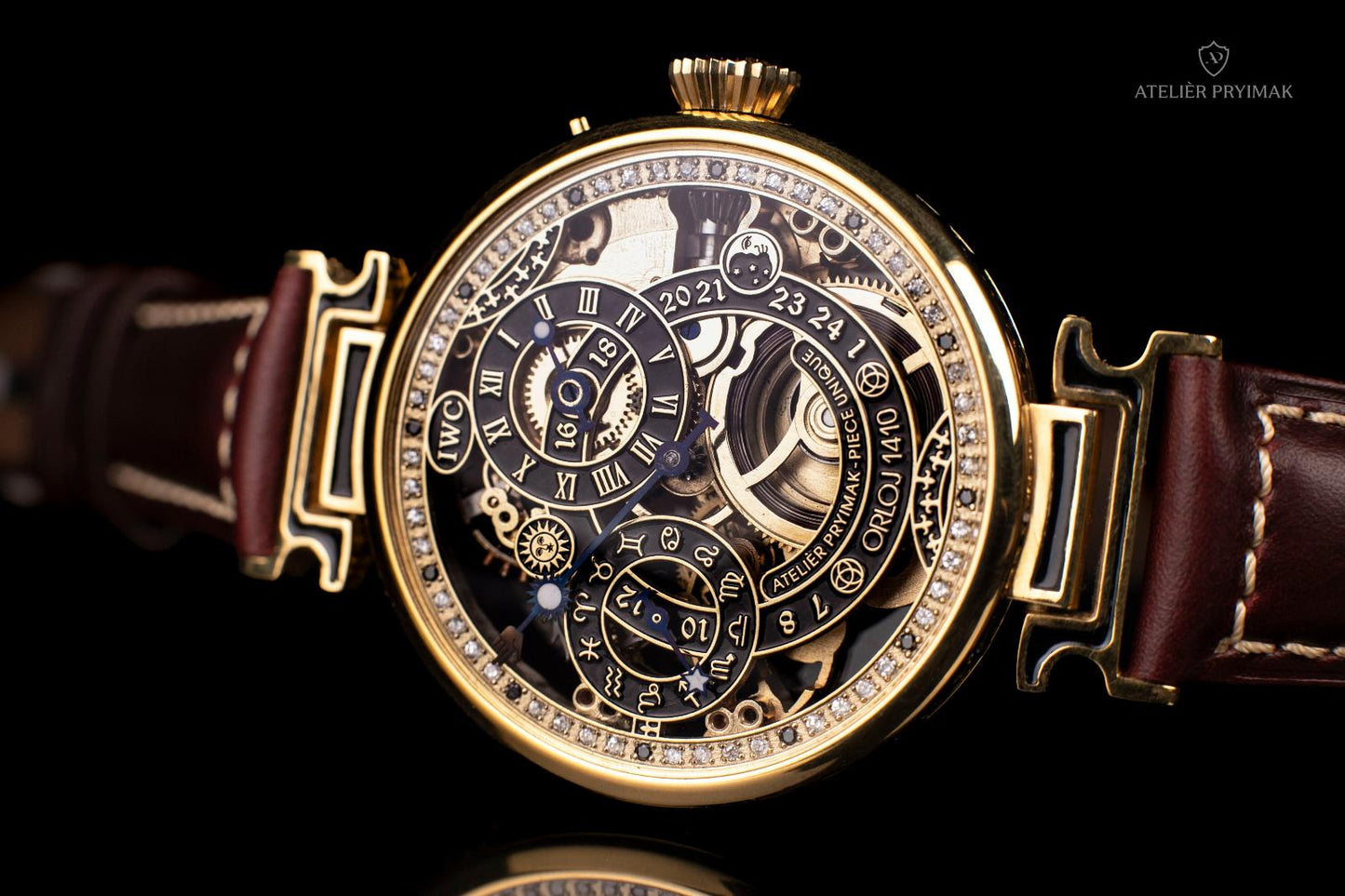 Exclusive skeleton watch IWC SCHAFFHAUSEN Old Town Astronomical Clock 1410 