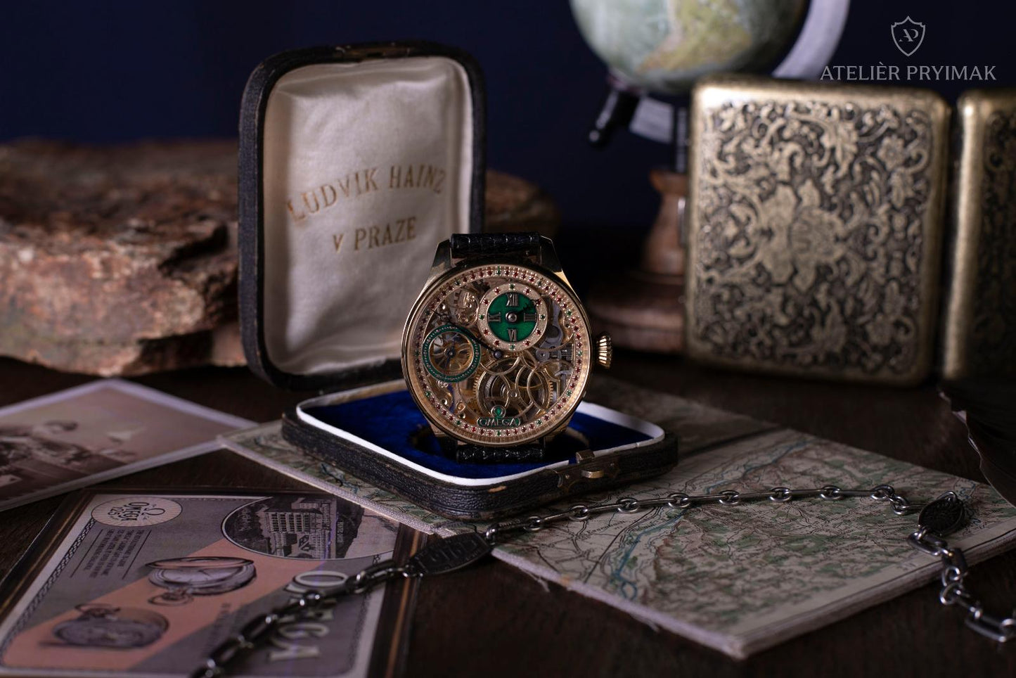 Exclusive antique skeleton watch OMEGA 1915