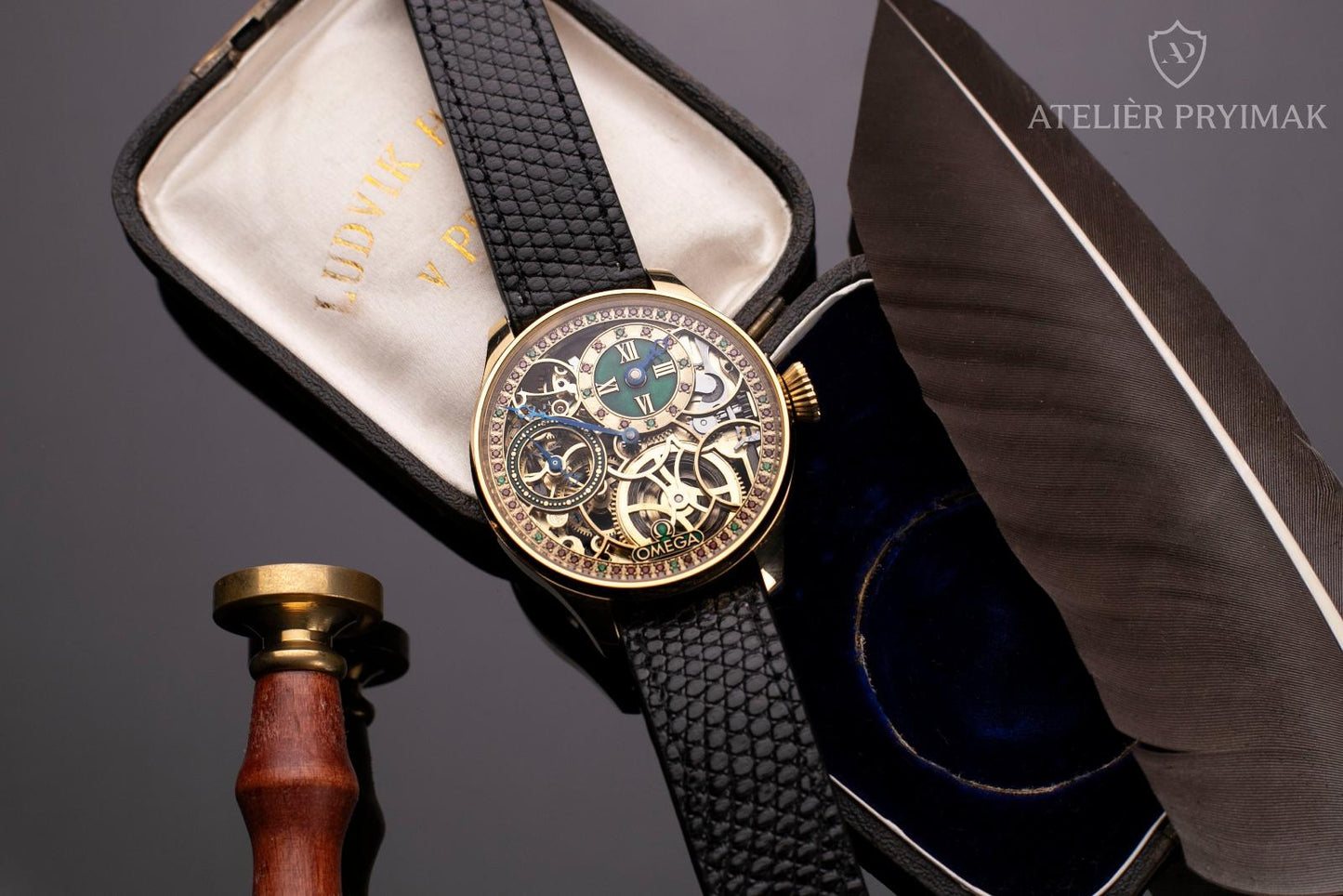 Exclusive antique skeleton watch OMEGA 1915