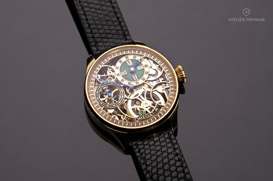 Exkluzivní starožitné skeletové hodinky OMEGA 1907