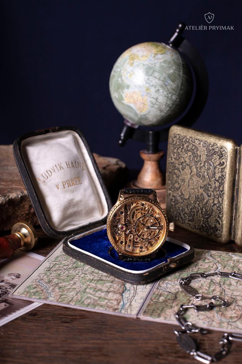 Unique antique 8-day watch HEBDOMAS 1900