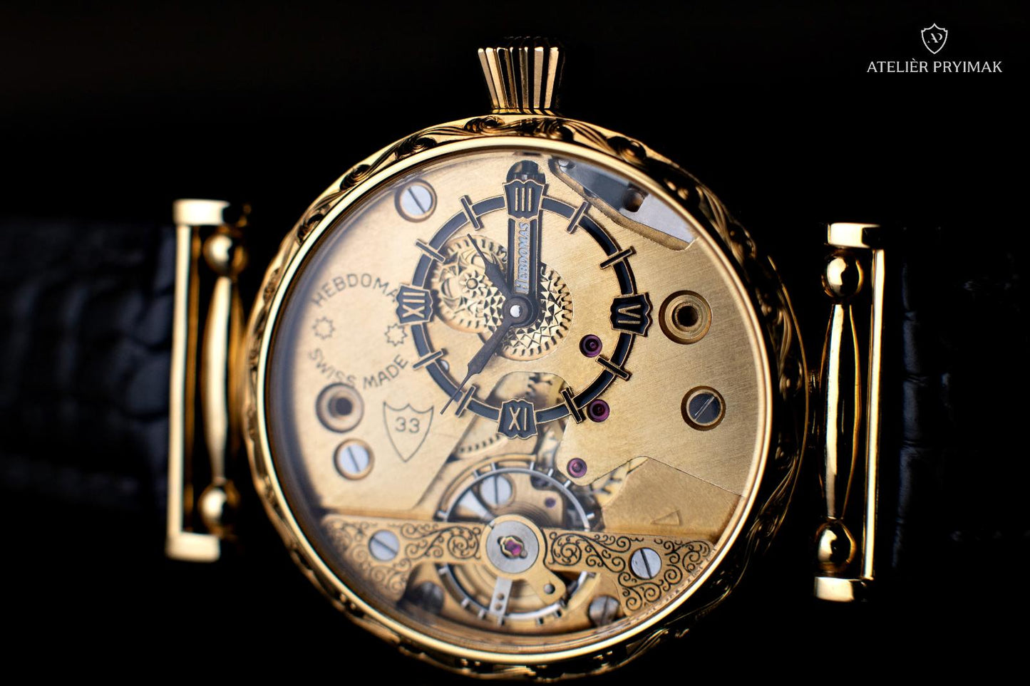 Unique antique 8-day watch HEBDOMAS 1910