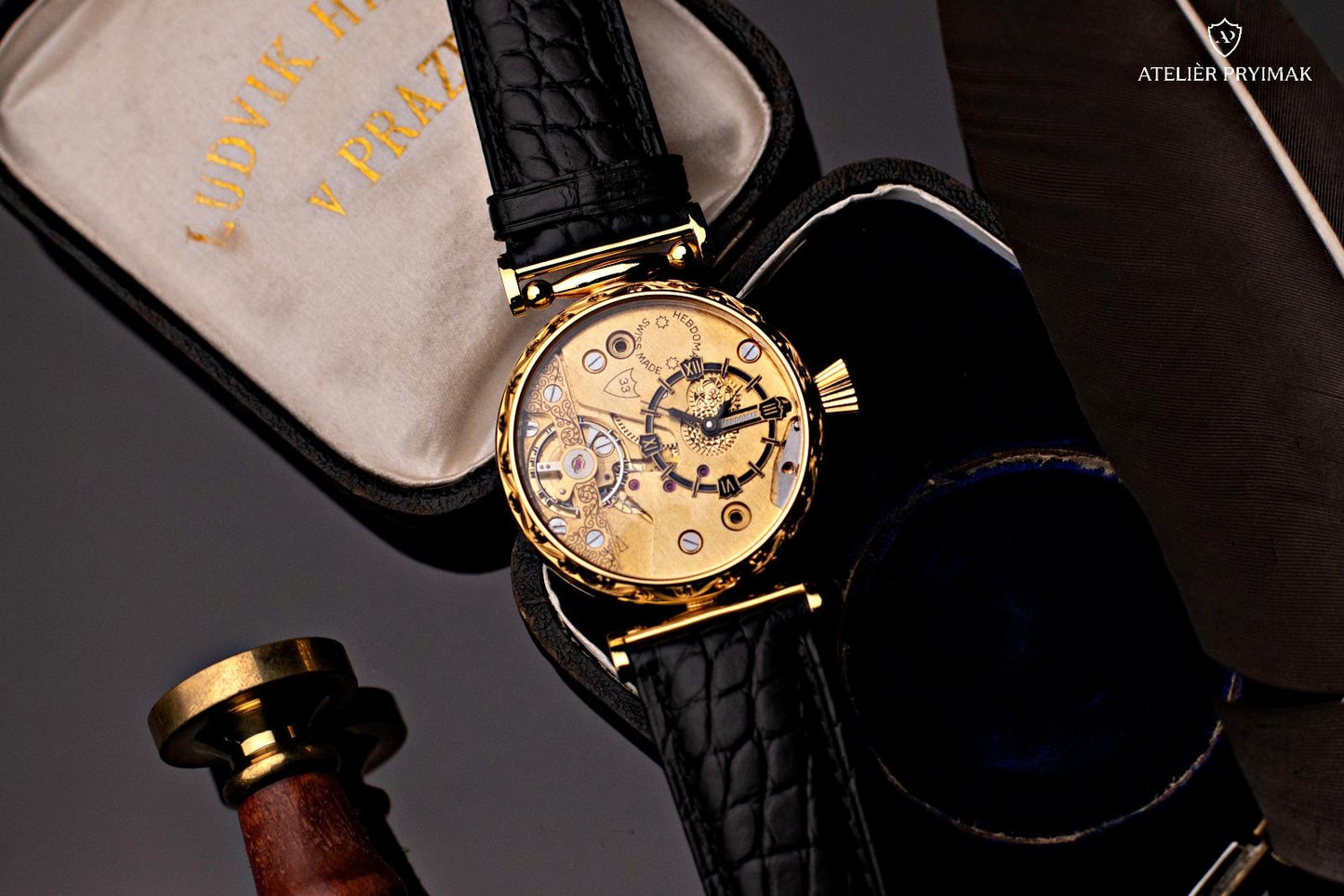 Unique antique 8-day watch HEBDOMAS 1910