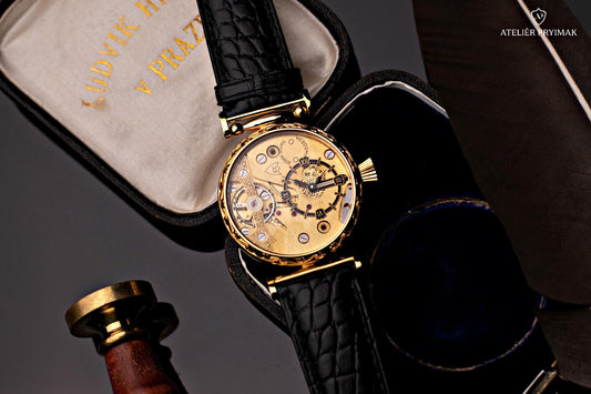 Jedinečné starožítné 8-denní hodinky HEBDOMAS 1910