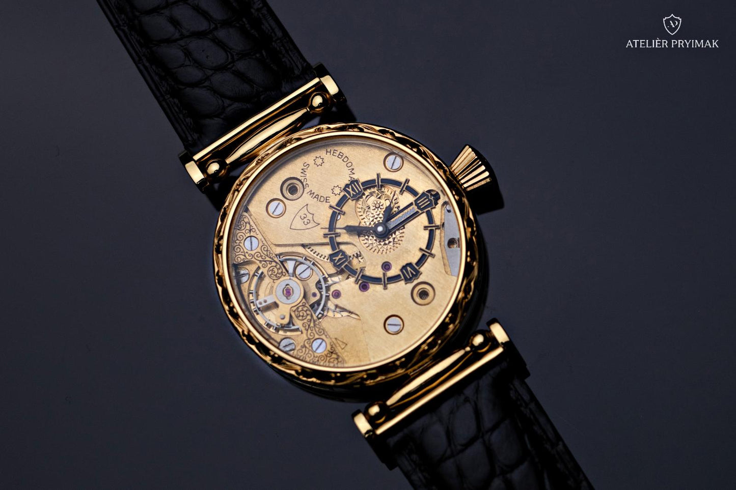 Unique antique 8-day watch HEBDOMAS 1910