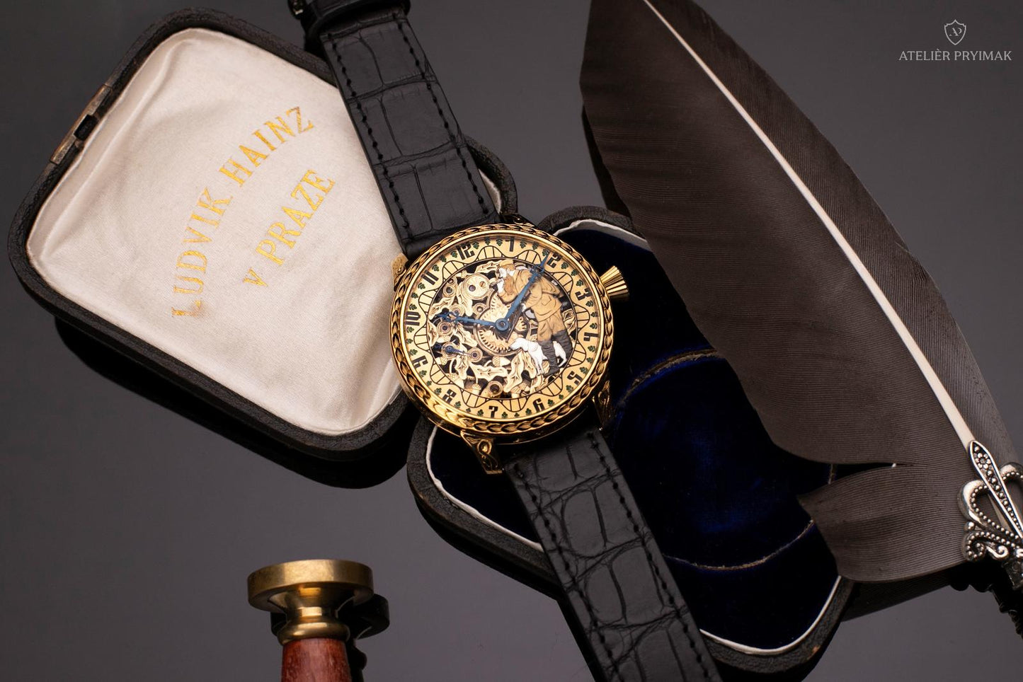 Jedinečné Starožítné Skeletové Hodinky OMEGA "MYSLIVEC" 1932