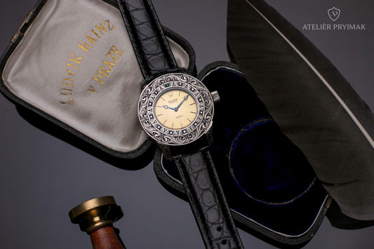 Jedinečné stříbrné hodinky ROLEX Cellini 1960