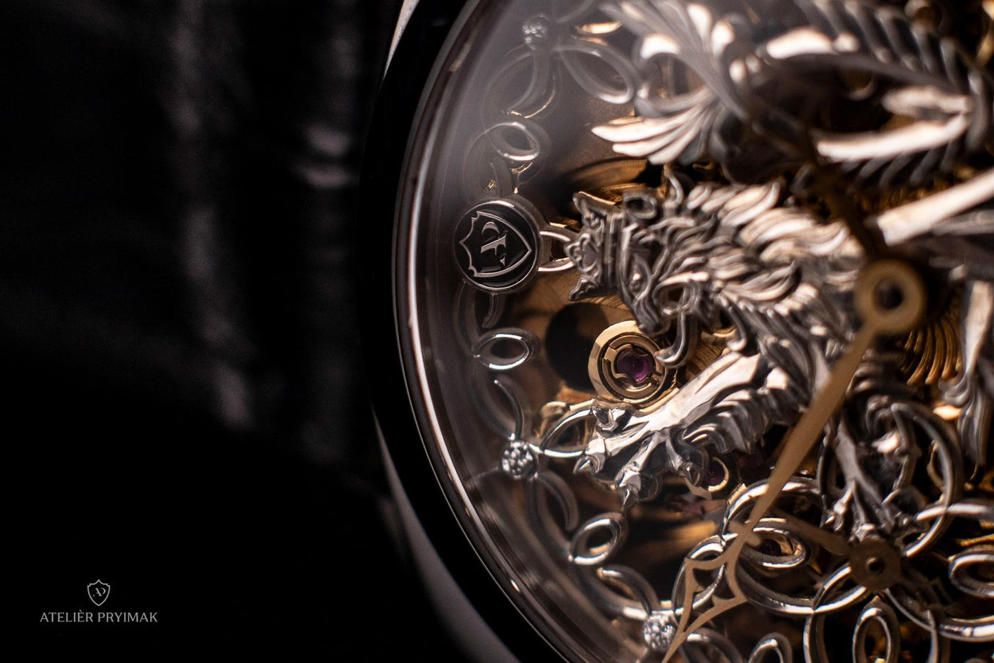 Skeletové Hodinky Ateliér Pryimak – ČESKÝ LEV / Stříbrná Edice