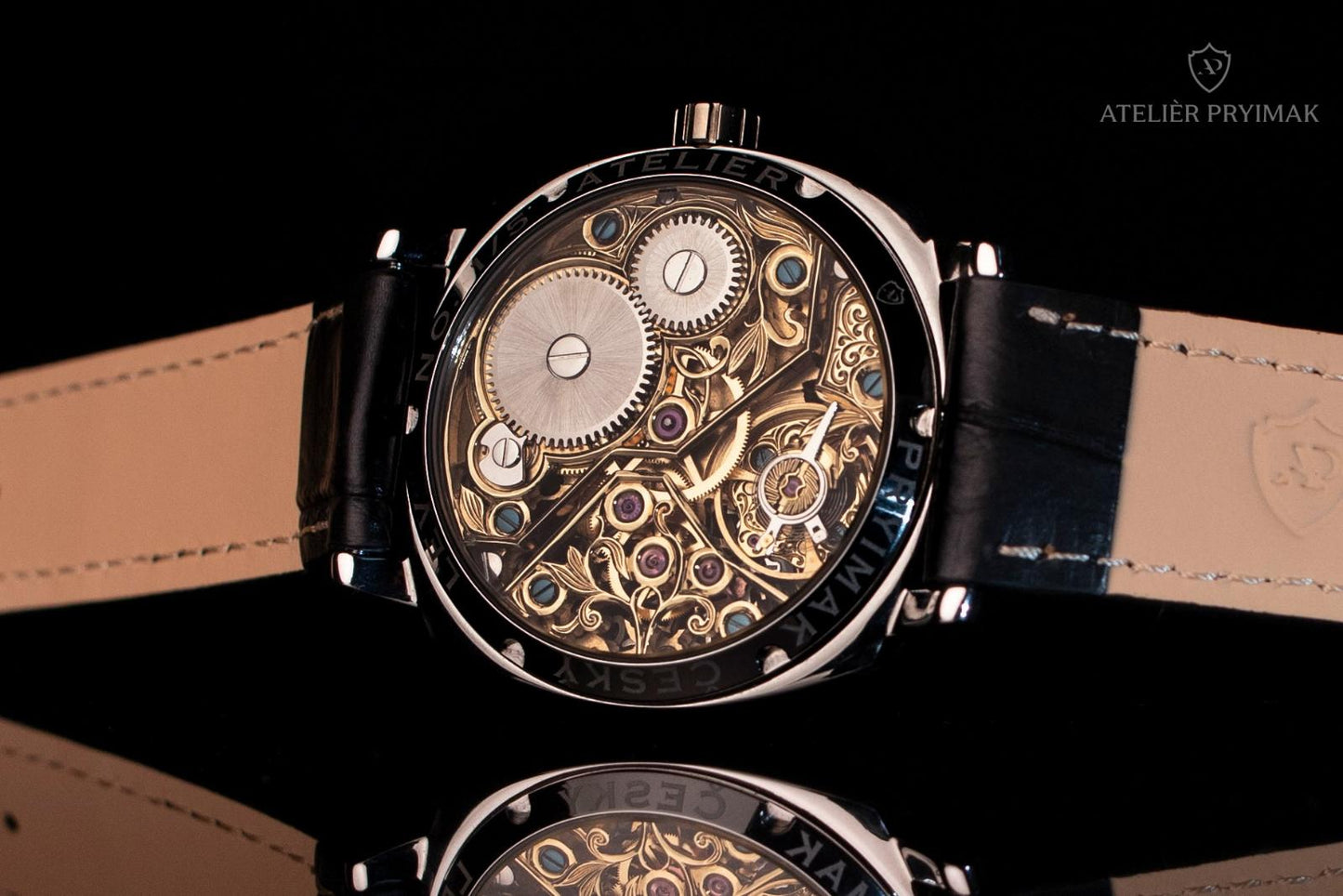 Skeletové Hodinky Ateliér Pryimak – ČESKÝ LEV / Stříbrná Edice