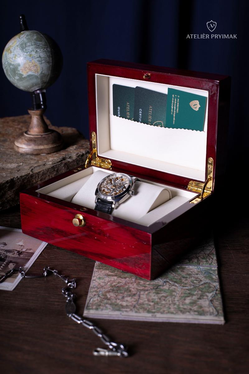 Skeletové Hodinky Ateliér Pryimak – ČESKÝ LEV / Stříbrná Edice