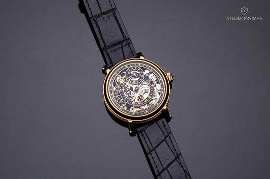 Skeletové Hodinky Ateliér Pryimak – Orloj 1410 / Zlatá Edice