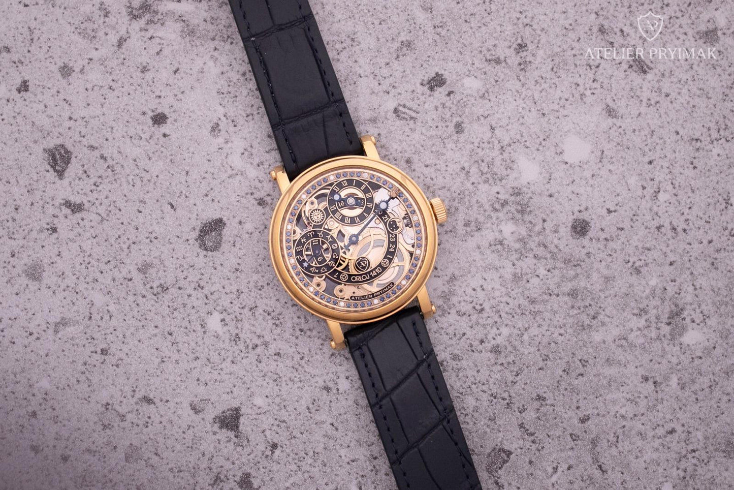 Skeletové Hodinky Ateliér Pryimak – Orloj 1410 / Zlatá Edice