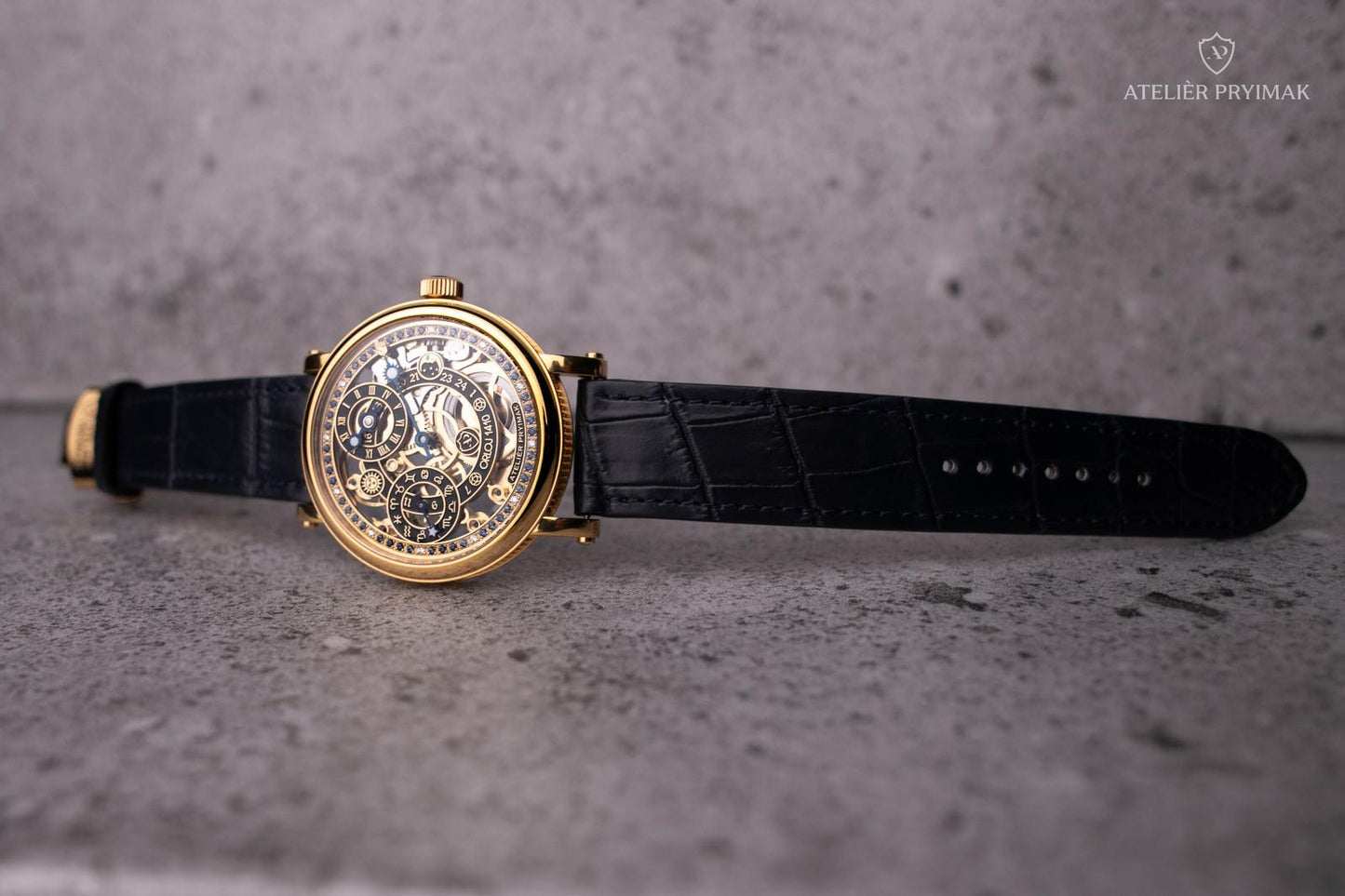 Skeletové Hodinky Ateliér Pryimak – Orloj 1410 / Zlatá Edice