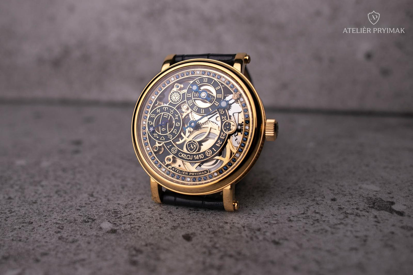Skeletové Hodinky Ateliér Pryimak – Orloj 1410 / Zlatá Edice