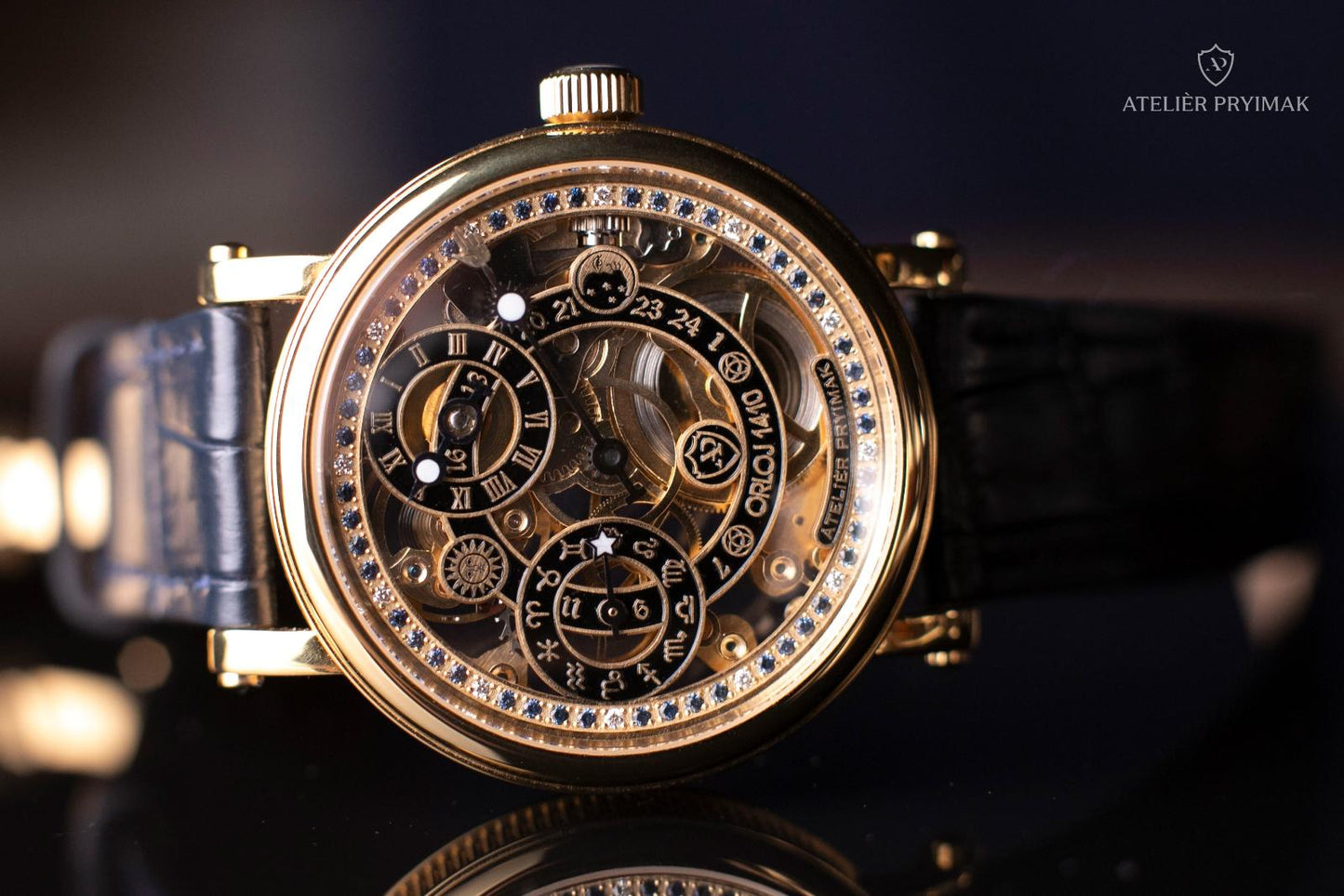 Skeletové Hodinky Ateliér Pryimak – Orloj 1410 / Zlatá Edice