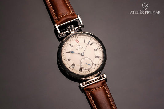 Starožitné švýcarské stříbrné hodinky OMEGA 1903