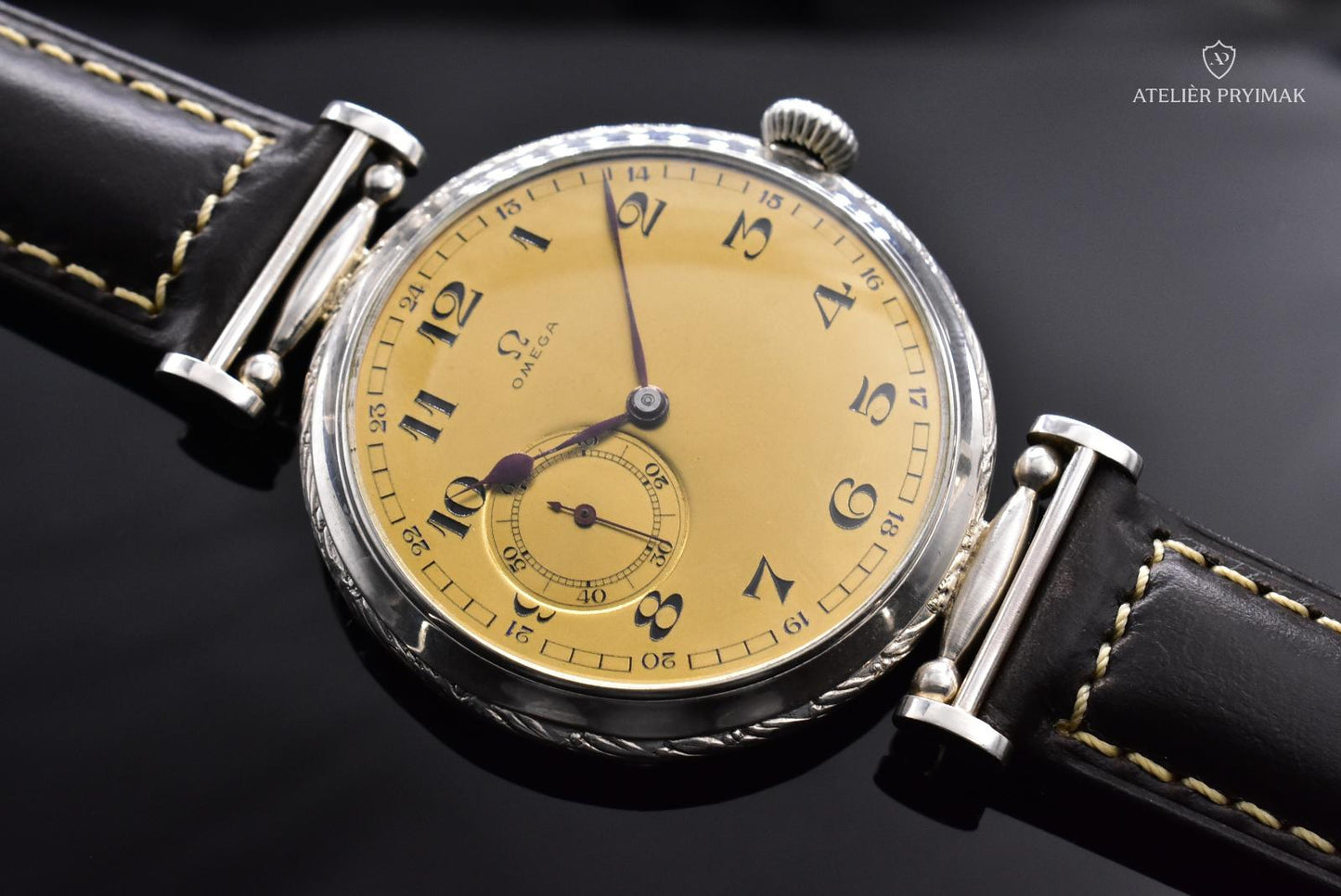 Starožitné švýcarské stříbrné hodinky OMEGA 1922