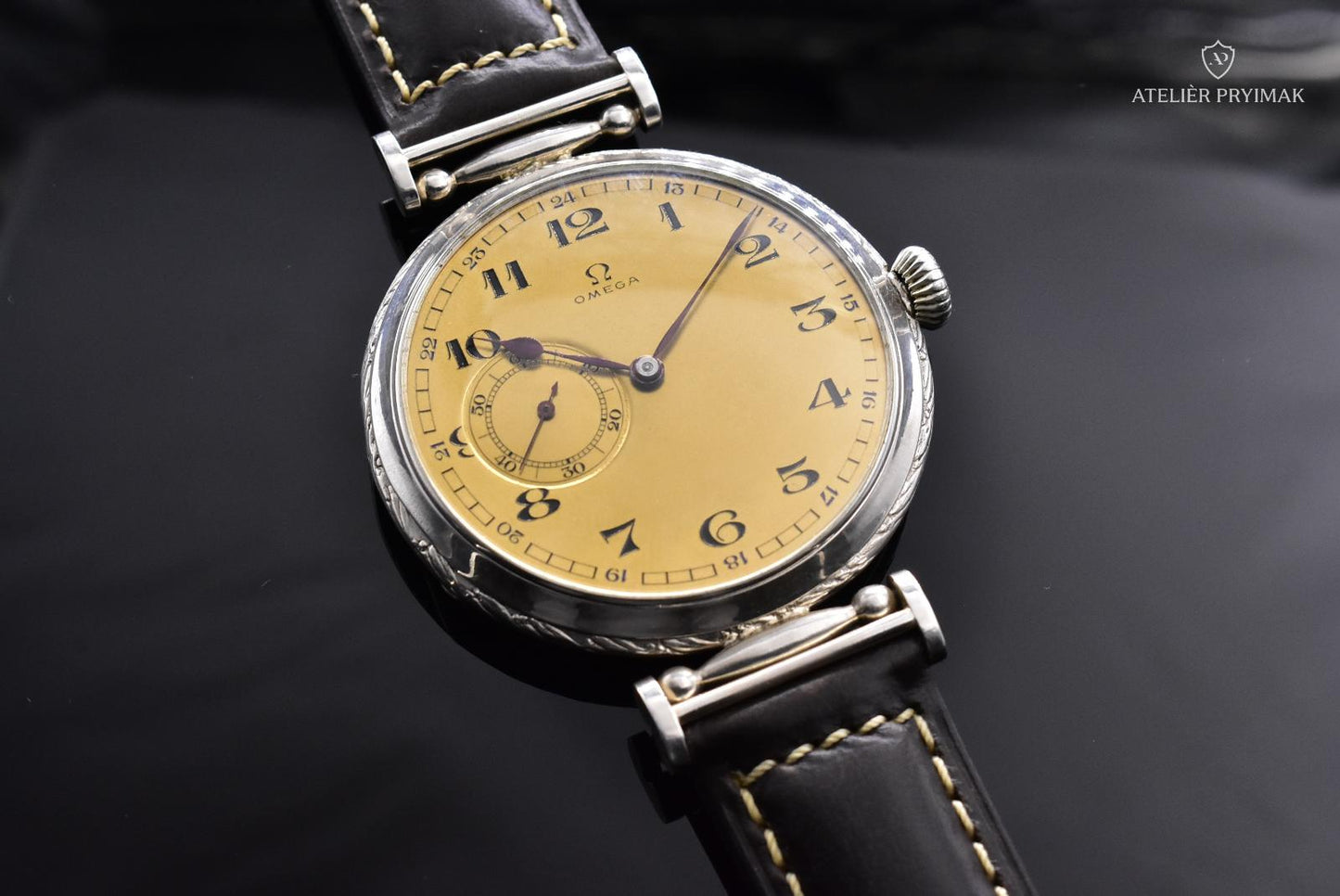 Starožitné švýcarské stříbrné hodinky OMEGA 1922