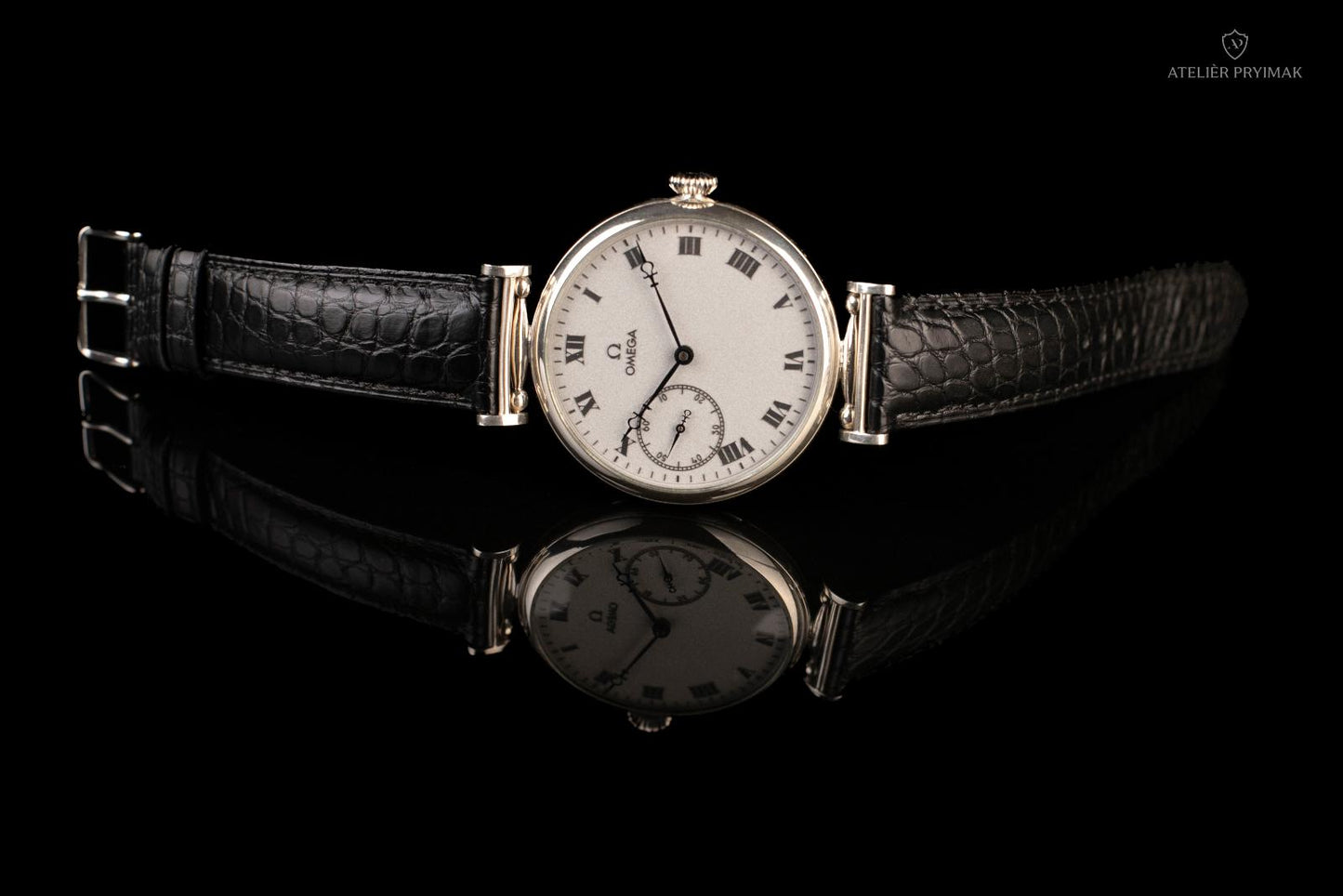 Starožitné švýcarské stříbrné hodinky OMEGA 1924