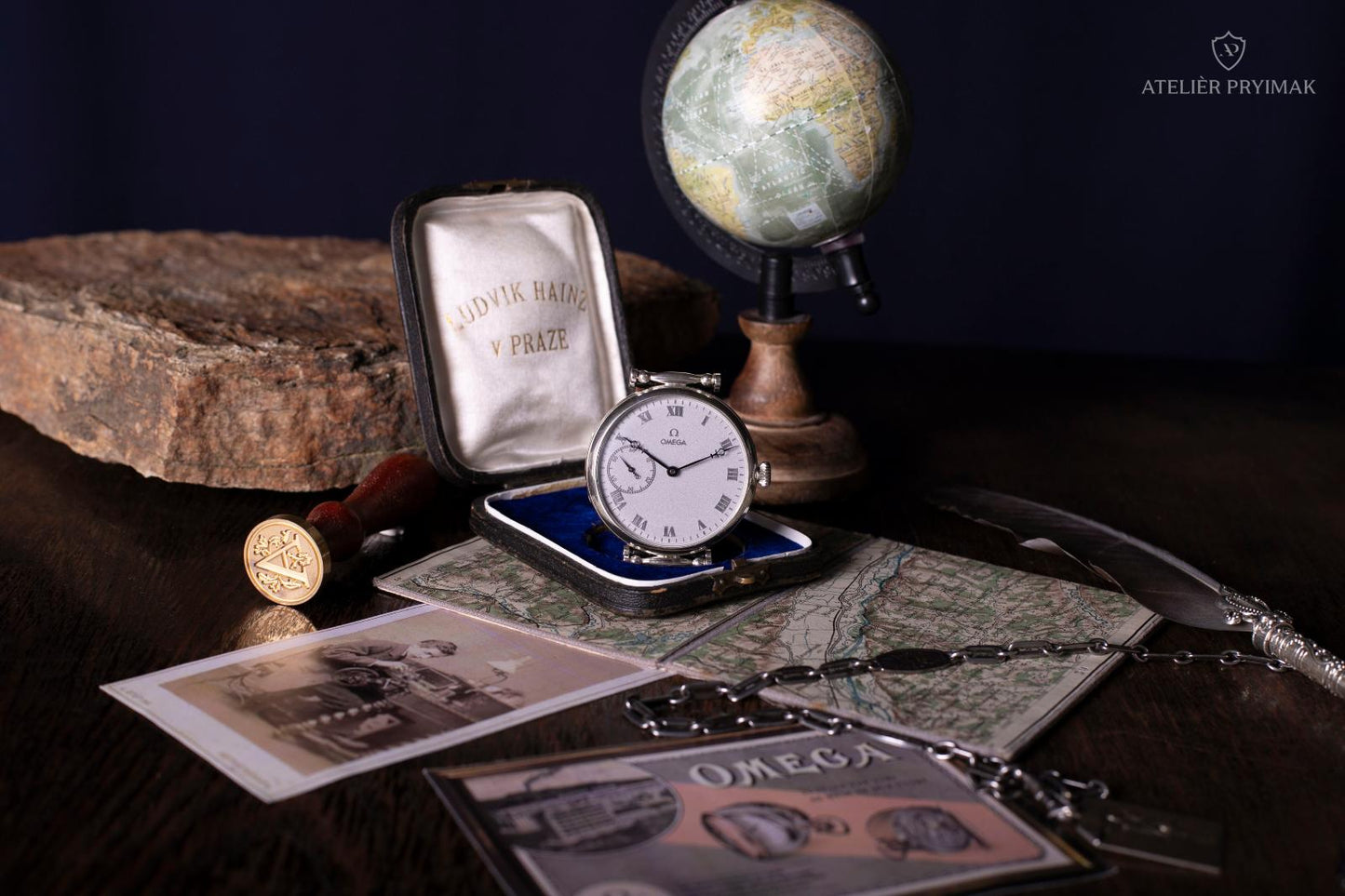 Starožitné švýcarské stříbrné hodinky OMEGA 1924