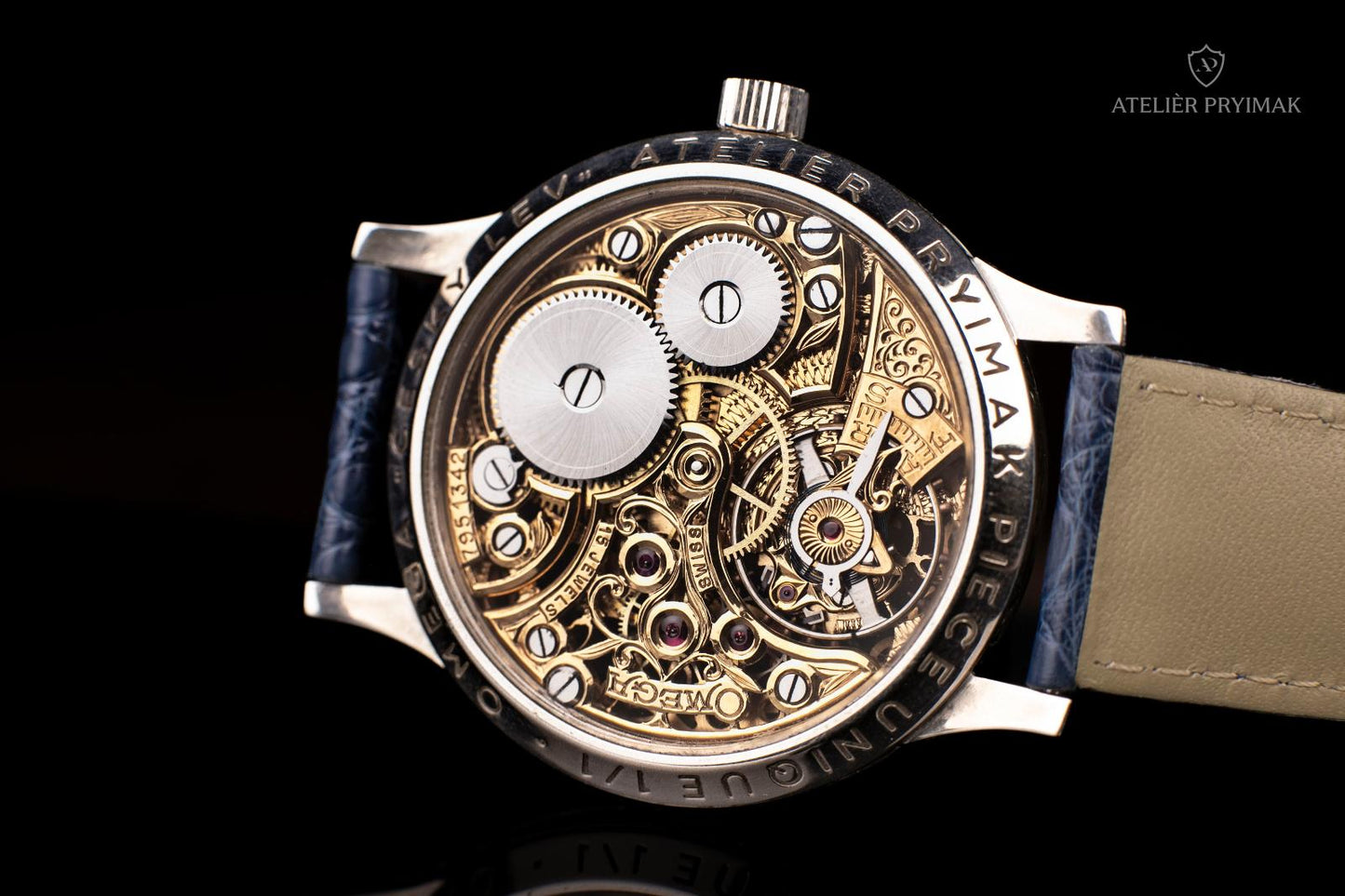 Stříbrné Starožitné Skeletové Hodinky OMEGA "ČESKÝ LEV" 1934